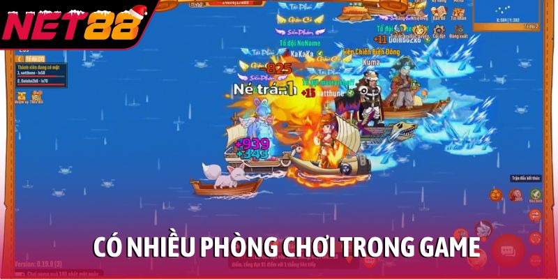Có nhiều phòng chơi trong game