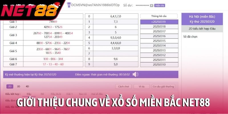 Giới thiệu chung về xổ số miền Bắc NET88