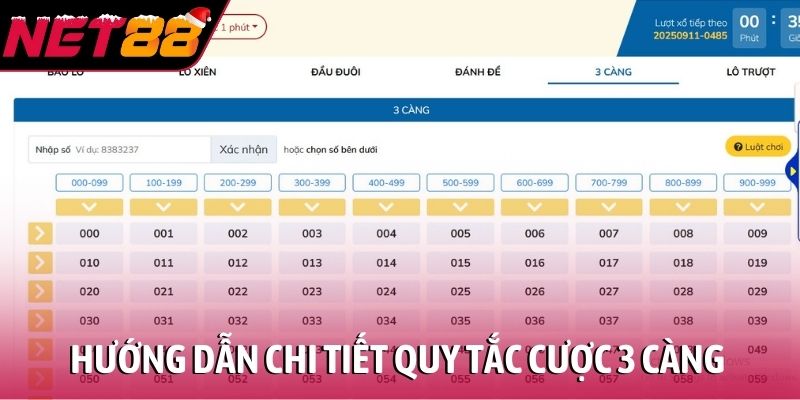 Hướng dẫn chi tiết quy tắc cược 3 càng