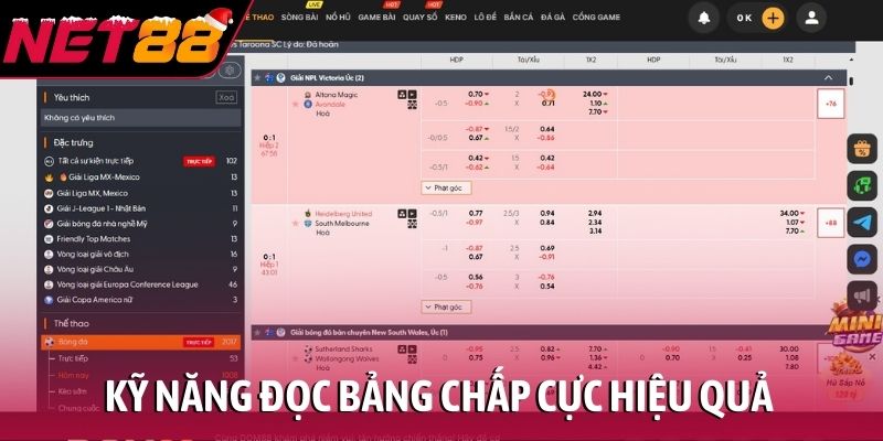 Kỹ năng đọc bảng chấp cực hiệu quả