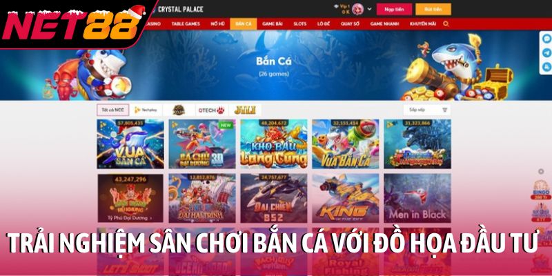 Trải nghiệm sân chơi bắn cá với đồ họa đầu tư kỹ lưỡng