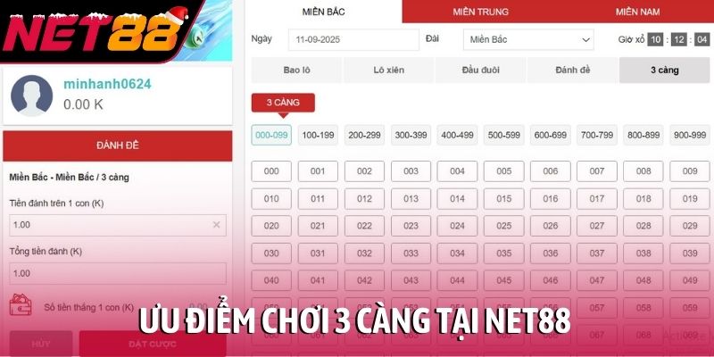Ưu điểm chơi 3 càng tại NET88